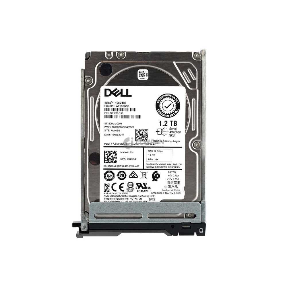 G2G54 DELL HDD 1.2TB 10K SAS 12G 2.5" SFF HOT SWAP FOR ME4024 MD1220